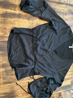 mts Black Satin-Look Tee with Subtle Sheen